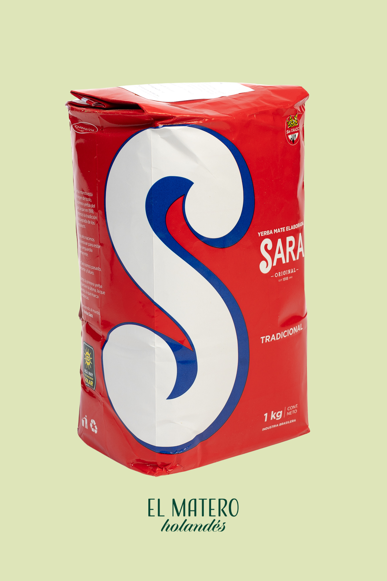 Sara Tradicional (Red) – Classic Uruguayan-Style Yerba Mate